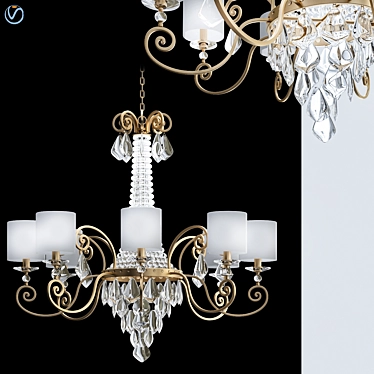 Sparkling Elegance: Crystal Ceiling Lights 3D model image 1 