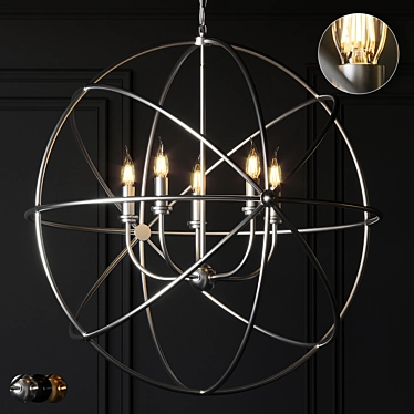 Elegant Beau Orb Chandelier 3D model image 1 