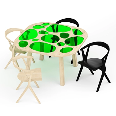 Barcelona Design Chair B & Aquario Table: Sleek and Stylish Furniture Duo 3D model image 1 