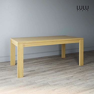 Rustic Oak Dining Table 3D model image 1 