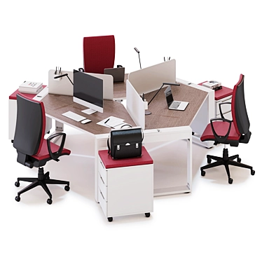 LAS LOGIC Office Workspace: Smart, Stylish, Efficient 3D model image 1 