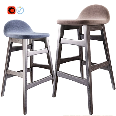 Mid-century Modern Bar Stool 3D model image 1 