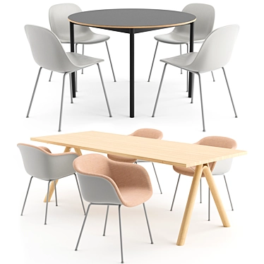 Modern Muuto Dining Set 3D model image 1 