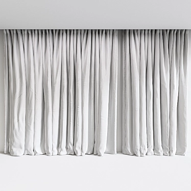 Elegant White Window Curtain 3D model image 1 