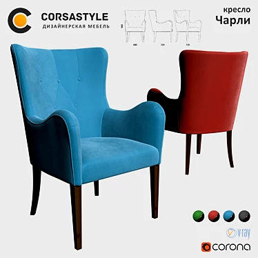 Comfy Charlie Accent Chair 3D model image 1 