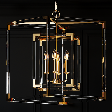 Title: Phoebe Acrylic Chandelier - Modern Elegance Illuminated 3D model image 1 