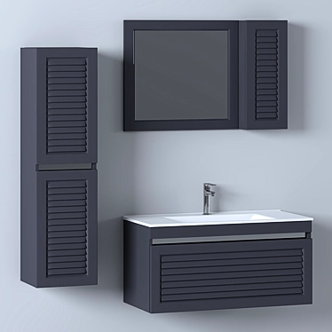 Modern Bathroom Furniture Set 3D model image 1 