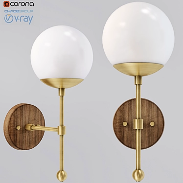 Elegant Dieppe Wall Lamp 3D model image 1 