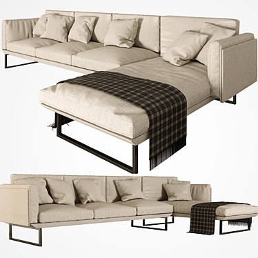 Cassina-2: Modern Style Sofa (337cm x 170.8cm x 81cm) 3D model image 1 