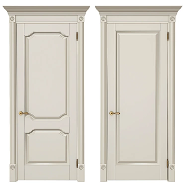 Elegant Vintage Interior Doors 3D model image 1 