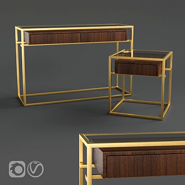 Elegant Kennen Console, Side Table 3D model image 1 