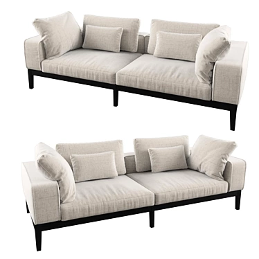Luxury Comfort: Moodie 3-Seater Sofa 3D model image 1 