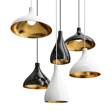 Sleek Swell Wide Pendant Light 3D model image 1 