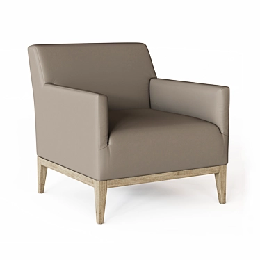 Sleek Morgan Leather Armchair 3D model image 1 