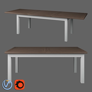 Oxford Large Folding Dining Table 3D model image 1 