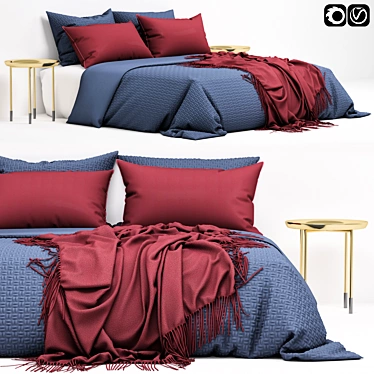 Luxury Modern Bed Set 3D model image 1 