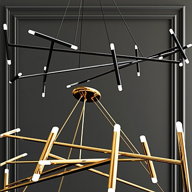 Modern Elegance: Le Pentagone Chandelier 3D model image 1 