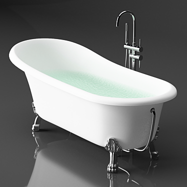 Luxury Acrylic Bathtub Set 3D model image 1 