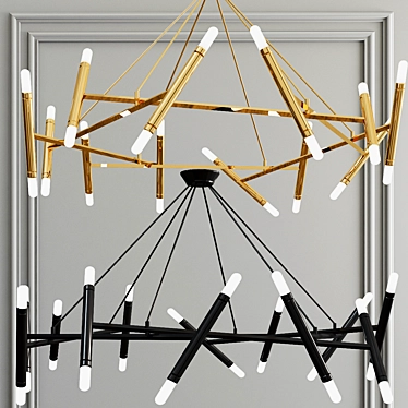 Title: Petite Brass Chandelier 3D model image 1 