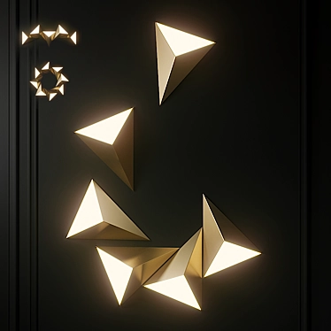 Modern Tetra Wall Light by CVL 3D model image 1 