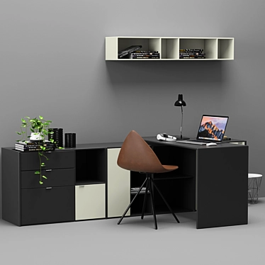 Sleek Copenhagen Office Set 3D model image 1 