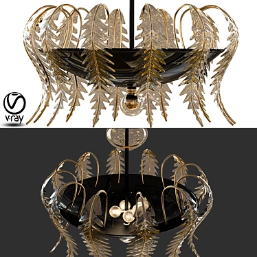 Elegant Barovier&Toso Caladium Pendant 3D model image 1 