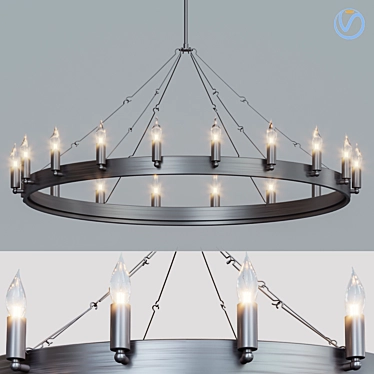 Amino Round Chandelier: Classic Elegance 3D model image 1 