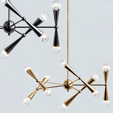 Modern Sputnik Chandelier - Polyvore 3D model image 1 