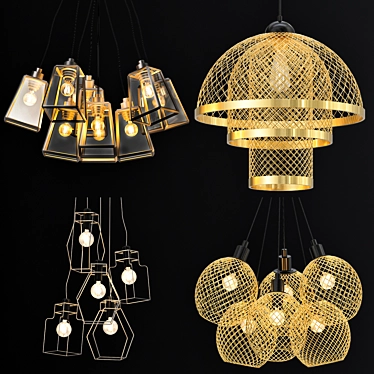 Elegant Pendant Lighting Collection 3D model image 1 