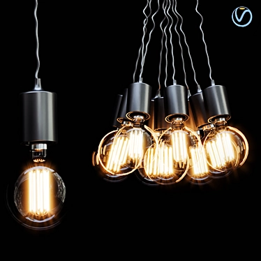 Sleek Nordic Edison Pendant Light 3D model image 1 