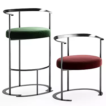 Elegant Azucena Catilina Chair Stool 3D model image 1 