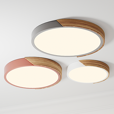 Sleek Dimmable Round Acrylic Light 3D model image 1 