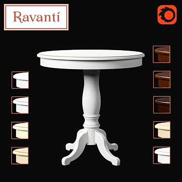 Ravanti Coffee Table in White Enamel with Gold Patina - No. 20/1 3D model image 1 