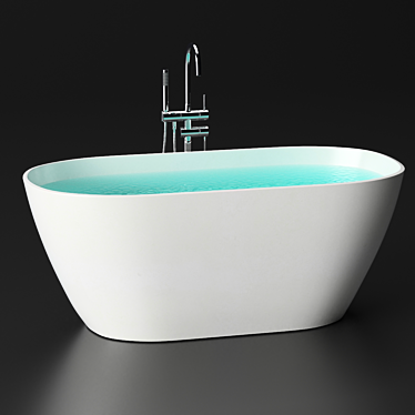 Luxury Stone Bathtub Set: Holbi Venus Solid Surface + Gerhans 3D model image 1 