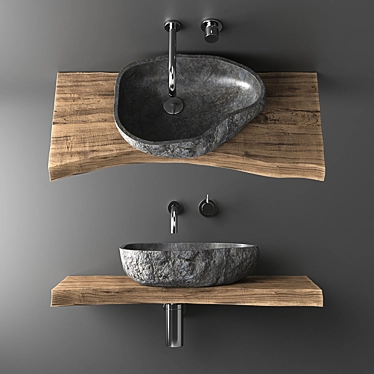 Luxury Stone Countertop Basin 3D model image 1 