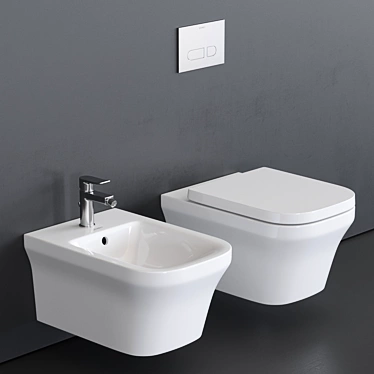 Duravit P3 Comforts Wall-Hung Bathroom Set 3D model image 1 