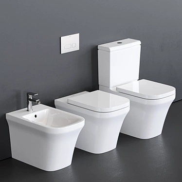 Duravit P3 Comforts WC - Elegant Close Coupled Ceramic Toilet 3D model image 1 