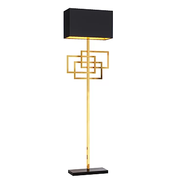 Sumptuous Black Metal Floor Lamp 3D model image 1 