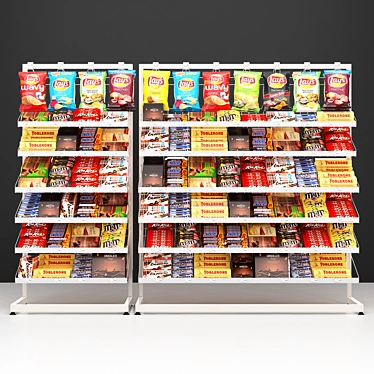 Checkout Racks with Filling - Compact and Versatile! 3D model image 1 