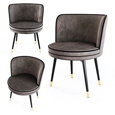 Luxury Velvet Dining Chair 3D model image 1 