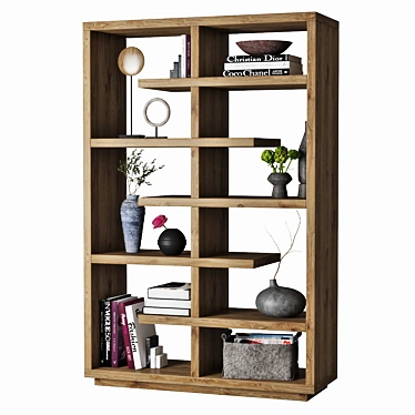 Elegant Bookshelf with Decor  3D model image 1 