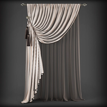 Title: Classic Style Curtains - Elegant and Timeless! 3D model image 1 