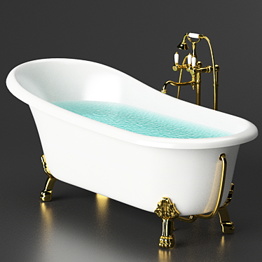 Luxury Acrylic Bathtub Set 3D model image 1 