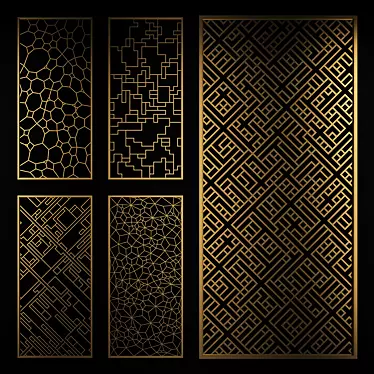 Modern Pattern Decorative Partition 3D model image 1 