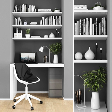 Efficient Workplace Set 3D model image 1 