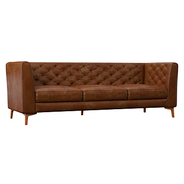 Elegant Walter Leather Sofa 3D model image 1 