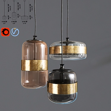 Elegant Vistosi Pendant: Futura SP 3D model image 1 