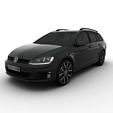2015 Volkswagen Golf GTD Variant: High-Detail 3D Model 3D model image 1 