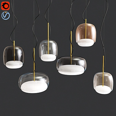 Modern Glass Pendant Light - Vetreria Vistosi Jube SP 3D model image 1 