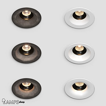 Industrial Concrete Recessed Lamps 3D model image 1 